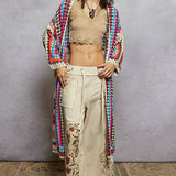 Long Sleeve Crochet Various Colors Cardigan: MULTI / Os