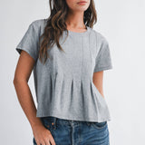 8613HK Pleated Swing Tee Top