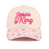 ,,, 1208 Jesus Is King Two Tone Cotton Hat SI-29165: LEOPARD-192519 / OS