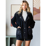 Knit Body Denim Layerd Jacket: Cream / Denim / M