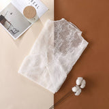 Semi Sheer Mesh Floral Lace Layering Top: Taupe / XL