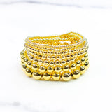 Gold Beaded Bracelets: 2mm