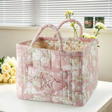Botanical Floral Quilted Storage Caddy with Pockets