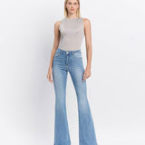 HIGH RISE LONG FLARE JEANS V2812: JUST FINE / 26