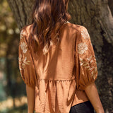 Solid Airflow Peplum Blouse : Basil Green / S