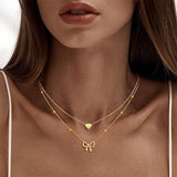 18K STAINLESS STEEL TARNISH FREE BOW NECKLACE | 40NK9500: GOLD