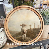 8" Round 3 Crosses Lamb Art