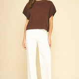 DROPPED SHOULDER SWEATER TOP IVORY / L