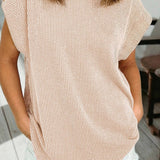 Spring 2026Twisted Rib Wide Sleeve Crew Neck T Shirt (S-2XL): Sepia Rose / M