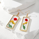 Vintage Dried Flower Earrings | 40E384: OVAL