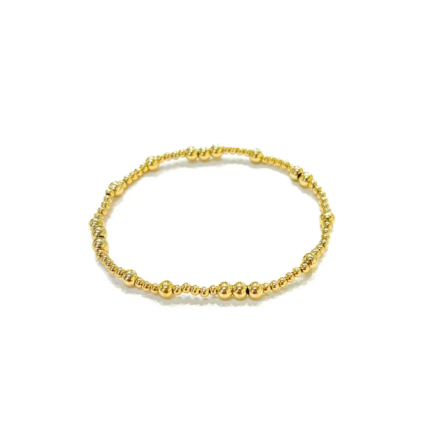 Gold Beaded Bracelets: 5mm
