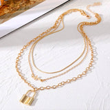 18K STAINLESS STEEL TARNISH FREE LAYERED NECKLACE | 40NK371: Gold