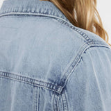 OPEN PACK CLASSIC FIT PEPLUM DENIM JACKET-KC7369L: LIGHT / XL