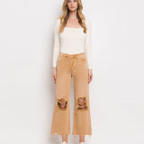 90'S VINTAGE SUPER HIGH RISE CROP FLARE JEANS V2736: KISS OF CALIFORNIA / 26