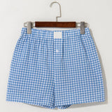 66 Gingham Printed High Waist Shorts (S-XL)