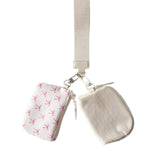 ,,,.0810 Dual Pouch Wristlet Keychain Wallet SI-26443: BLACK/GREY-169223 / OS