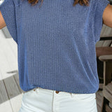Spring 2026Twisted Rib Wide Sleeve Crew Neck T Shirt (S-2XL): Sepia Rose / XL