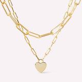 18K STAINLESS STEEL TARNISH FREE LAYERED NECKLACE | 40NK9429: Gold