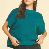 DROPPED SHOULDER SWEATER TOP BLUE / L