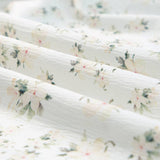 White Frilly Shirred Bodice Tiered Floral Maxi Dress: White / 100%Polyester / S