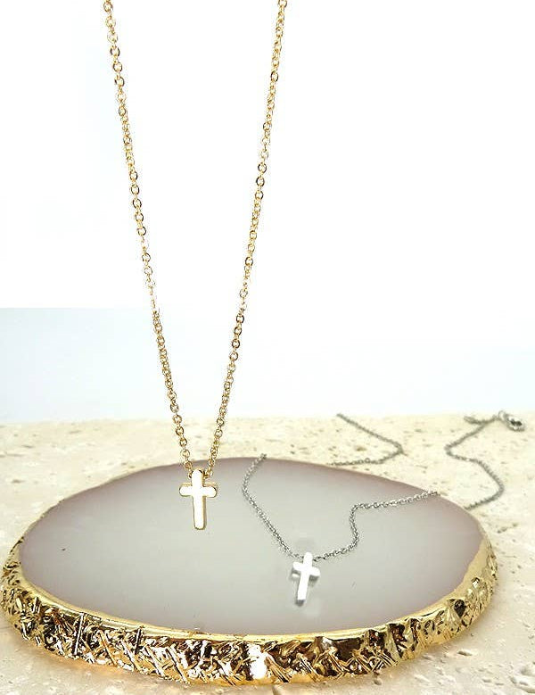 CLASSIC MINI CROSS NECKLACE | 47N15737-CROSS: GOLD