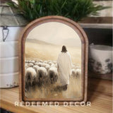 Arch Top Jesus Sheep Framed Art