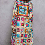 Long Sleeve Crochet Various Colors Cardigan: WHITE MULTI / Os