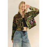 Camo Sequins Contrast Jacket: Camo Sequin / L