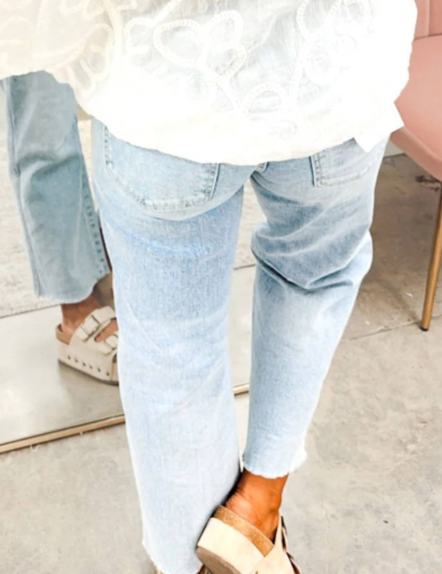 Patriotic Sequin Stars Patch Pocket Shift Jeans
