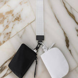 ,,,.0810 Dual Pouch Wristlet Keychain Wallet SI-26443: BLACK/GREY-169223 / OS