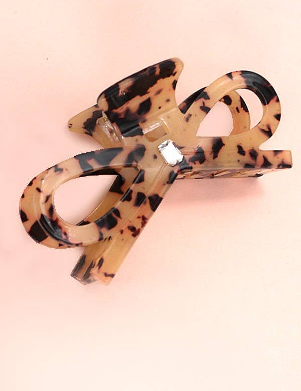 LARGE CUTE BOW RIBBON RHINESTONE HAIR CLAW CLIPS | 40H810