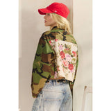 Camo Sequins Contrast Jacket: Camo Floral / L