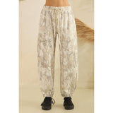 Printed French Terry Pants: Camo Light Brown