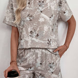Fashion Woodland Camouflage Short Set: White / M