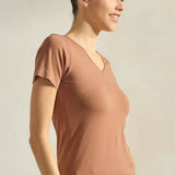 Seamless Reversible V-Neck Short Sleeve Top
