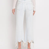 90'S VINTAGE SUPER HIGH RISE CROP FLARE JEANS V2471: NASHVILLE MOON / 30