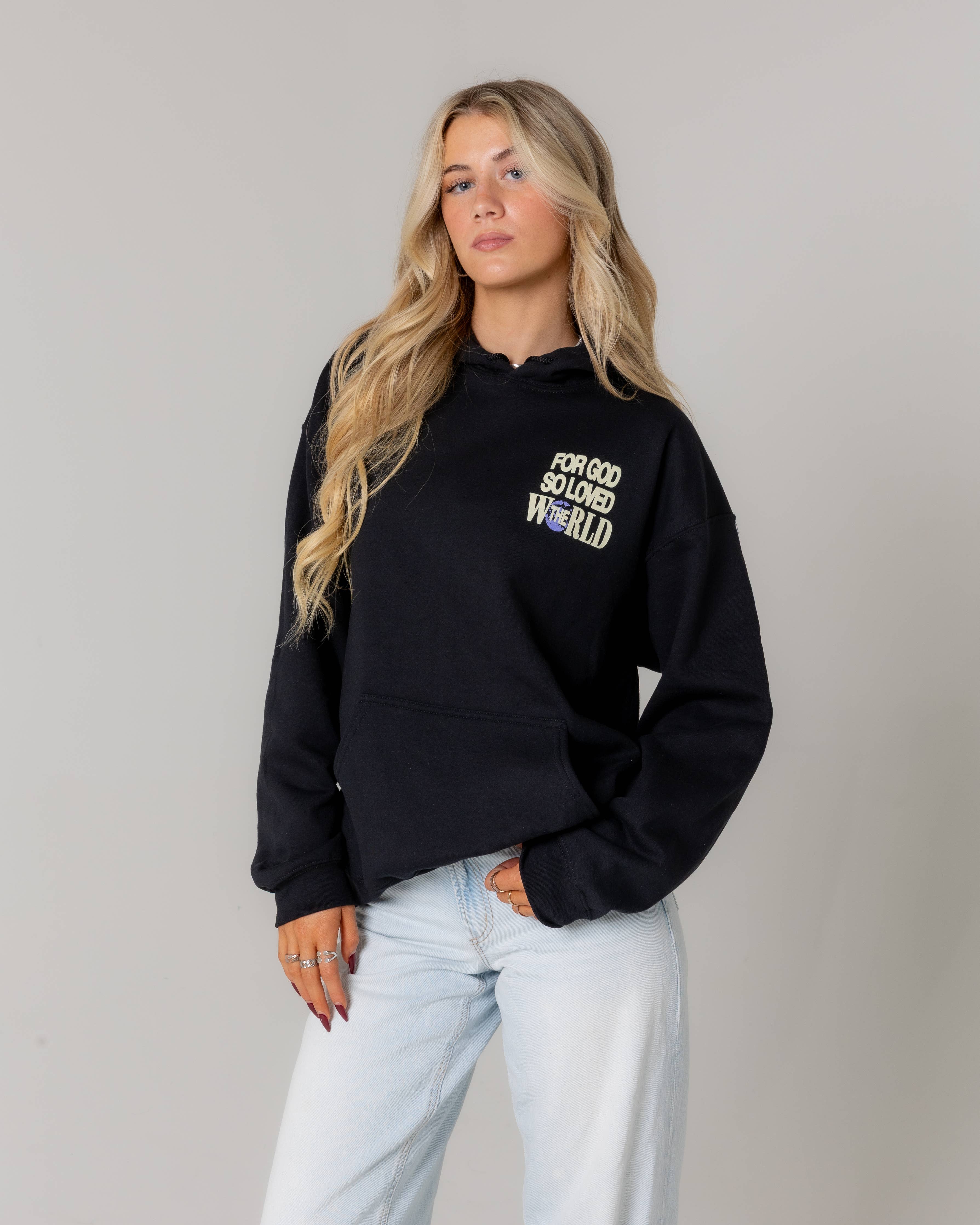 "For God So Loved The World" Hoodie: M