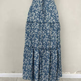 Floral Belt With Three-layer Splicing Skirt: Blue / L