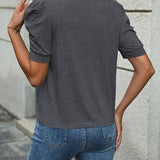 Casual Bubble Sleeve Short Sleeve t-shirt: Pink / 100%Polyester / S