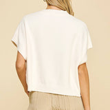 DROPPED SHOULDER SWEATER TOP Black / S