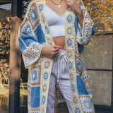 Granny Square Crochet Patchwork Duster Cardigan