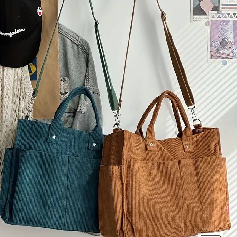 Fall Corduroy Tote Bags: Ginger Yellow