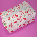 STRAWBERRY WESTERN BOW MAKEUP COSMETIC POUCH BAG | 40P544: FLOWER C