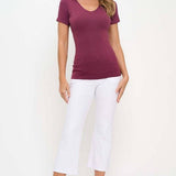 Seamless Reversible V-Neck Short Sleeve Top