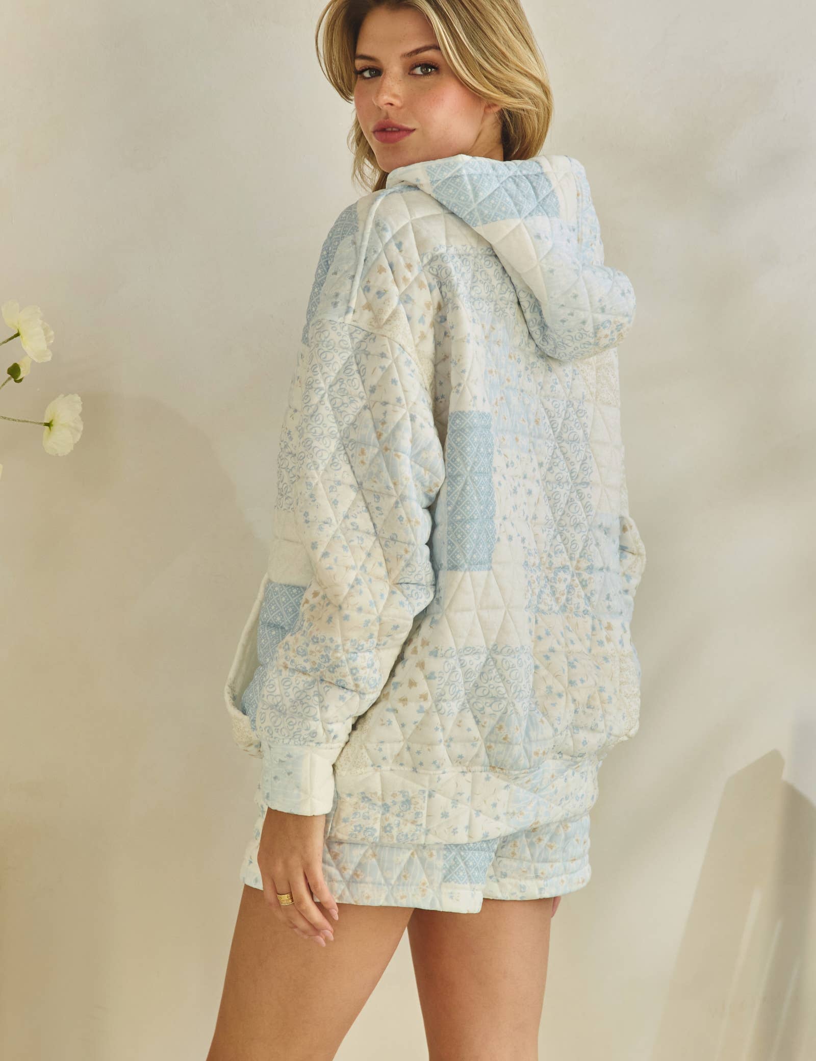 Floral textured oversized Hoodie