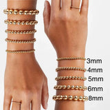 Gold Beaded Bracelets: 5mm
