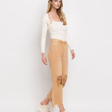 90'S VINTAGE SUPER HIGH RISE CROP FLARE JEANS V2736: KISS OF CALIFORNIA / 26