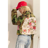 Camo Sequins Contrast Jacket: Camo Floral / M