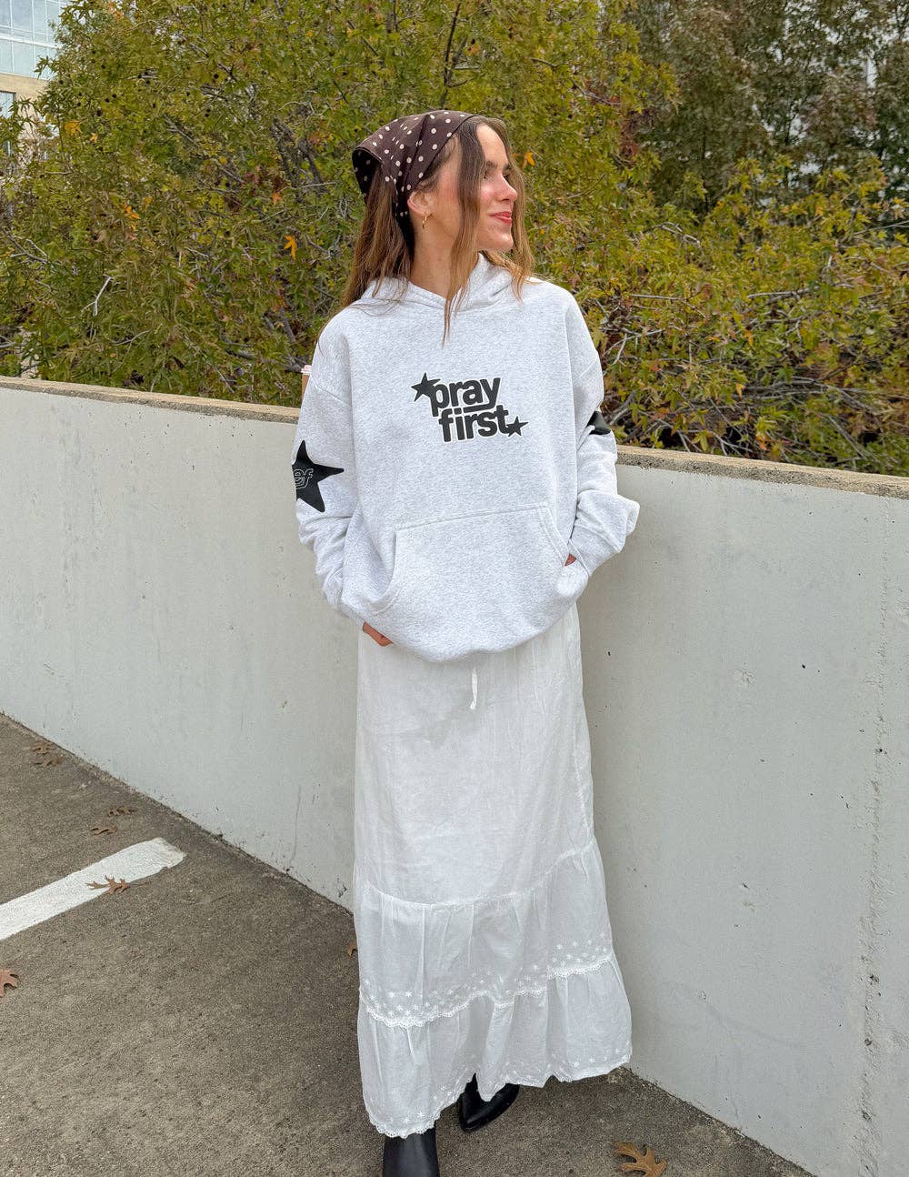 Pray First Unisex Hoodie: XS