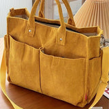 Fall Corduroy Tote Bags: Ginger Yellow